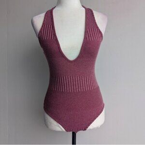 Acemi Mauve Ribbed Bodysuit